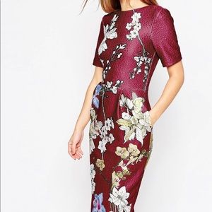 Asos floral wiggle dress size 4